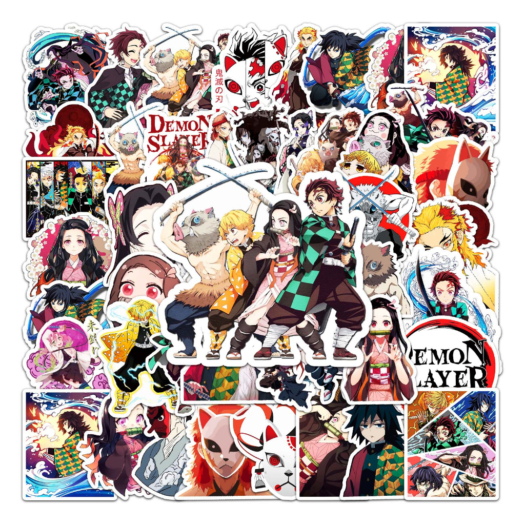 50 Piece Funny Demon Slayer DIY Creative Motor Stickers Car Stickers ...