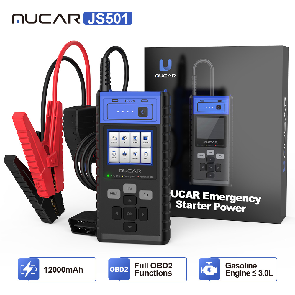 MUCAR JS501 Auto Car Battery Tester OBD Diagnostic Scanner 12000 mAh ...