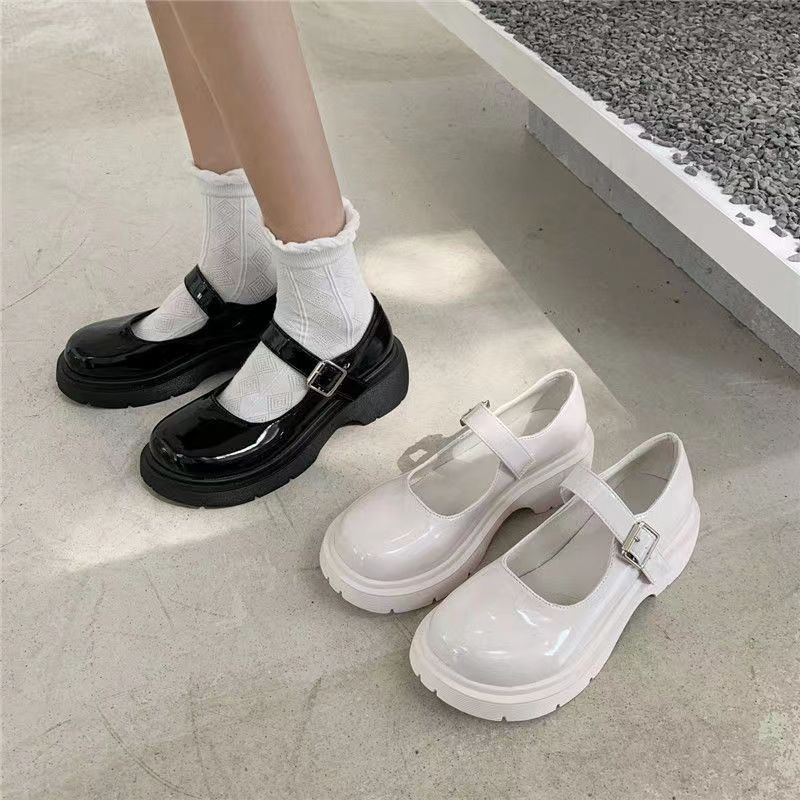3544 Large Size Women's Shoes High Heels Mary Jane Japanese Style