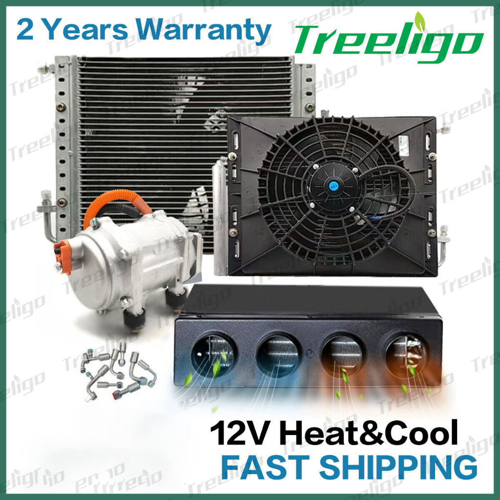 Treeligo 12V Electric Air Conditioning Set for Left Drive (Heating and