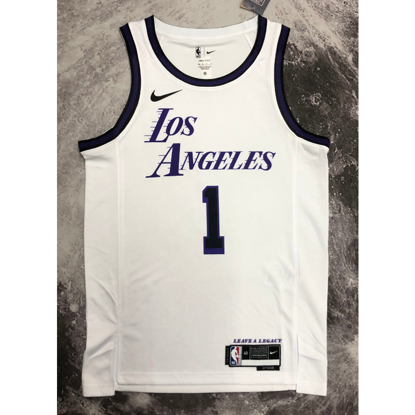 【hot pressed】2023 nba jersey Los Angeles Lakers No. 1 Russell white