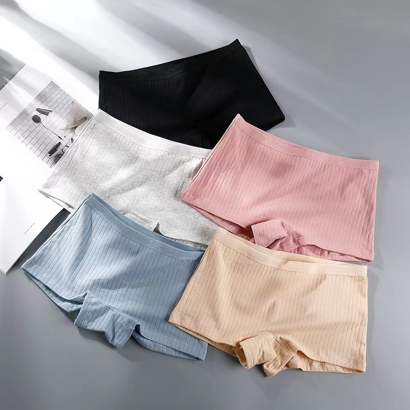 4 PCS Cotton Boxer Panties For Women Antibacterial Underwear