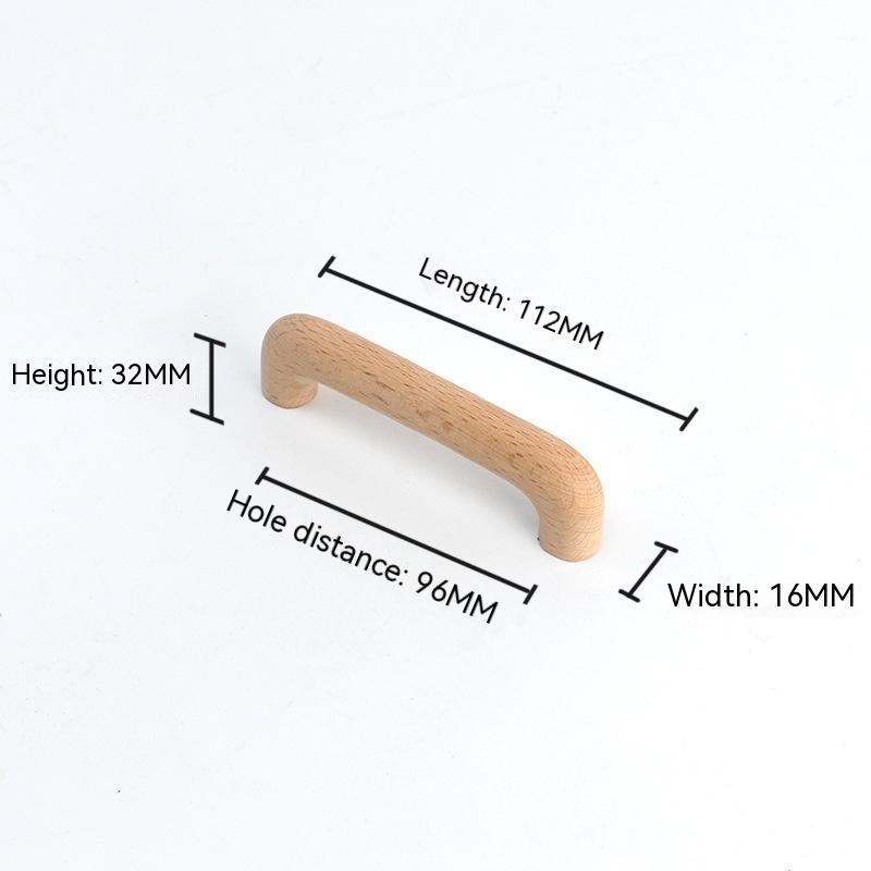 Solid Wood Cabinet Handle Drawer Knobs Kitchen Cabinet Door Handle ...