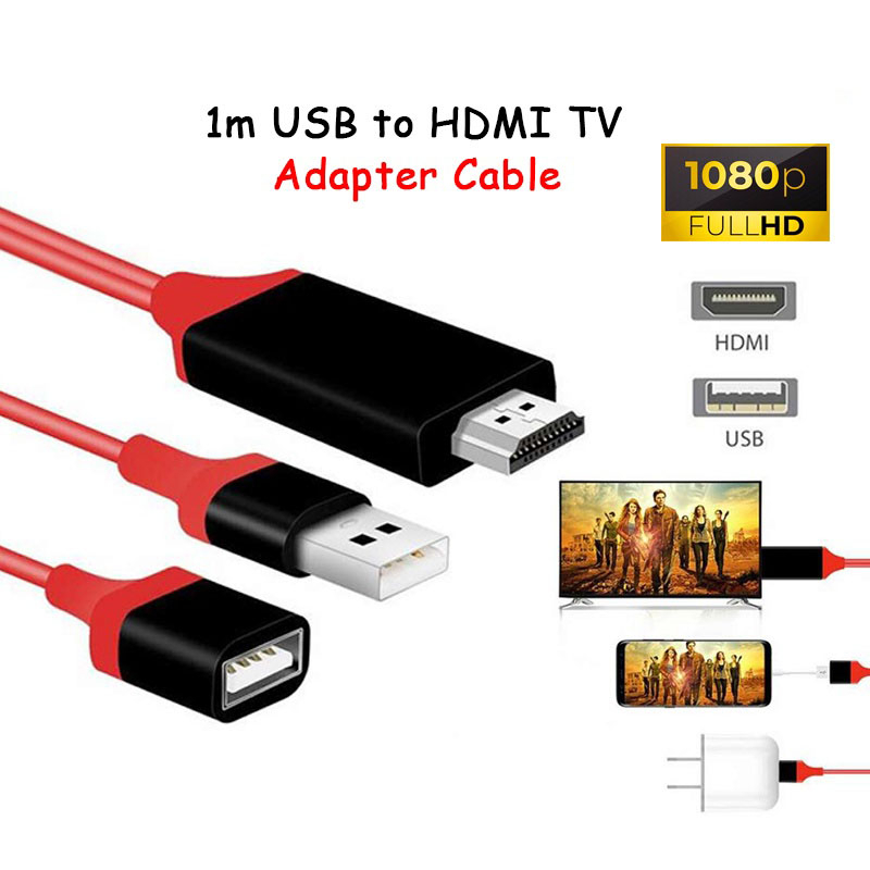 1m Universal HDMI Cable Phone to TV 1080P 3 in 1 Micro USB/TypeC/Phone