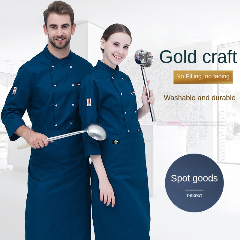 New Men's Uniform Hotel Cake Bakery Chef Uniform Long Sleeve