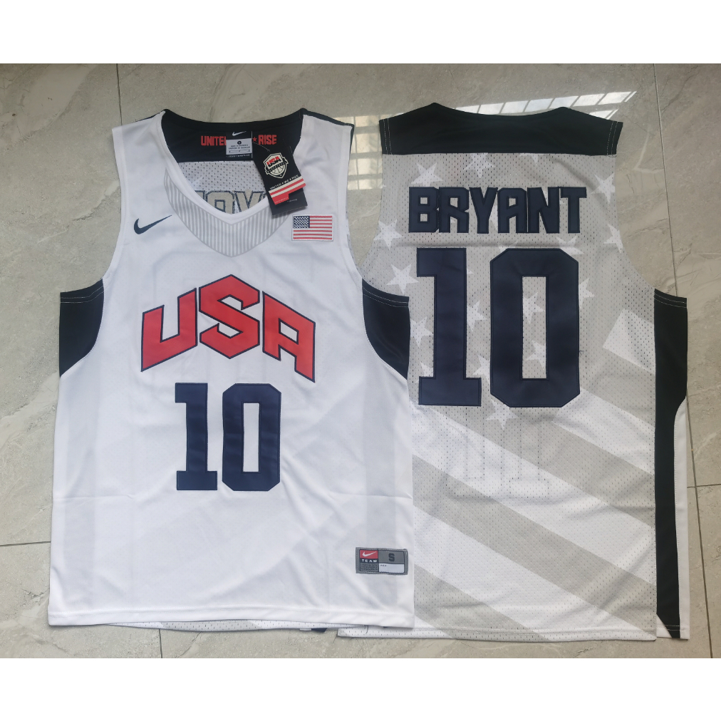 nba jersey USA Dream Team 10 No. 10 Kobe Bryant white basketball jersey