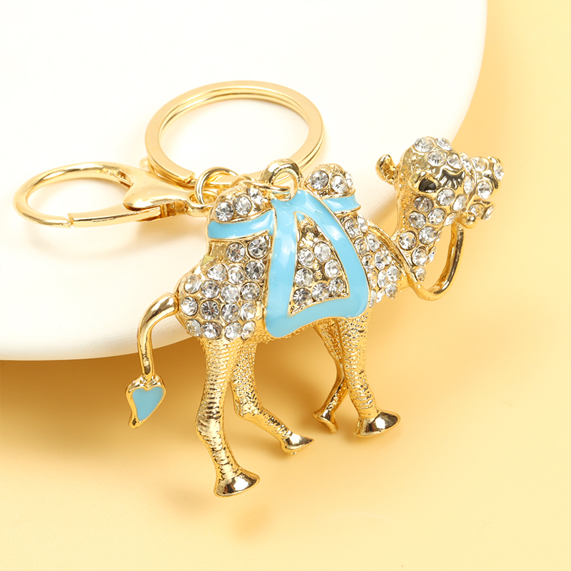 Enamel Crystal Rhinestone Keychain Creative Crafts Cute Camel Animal ...