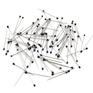 100pcs/box black and white pearl long needle alloy 0.6*26mm pins ...