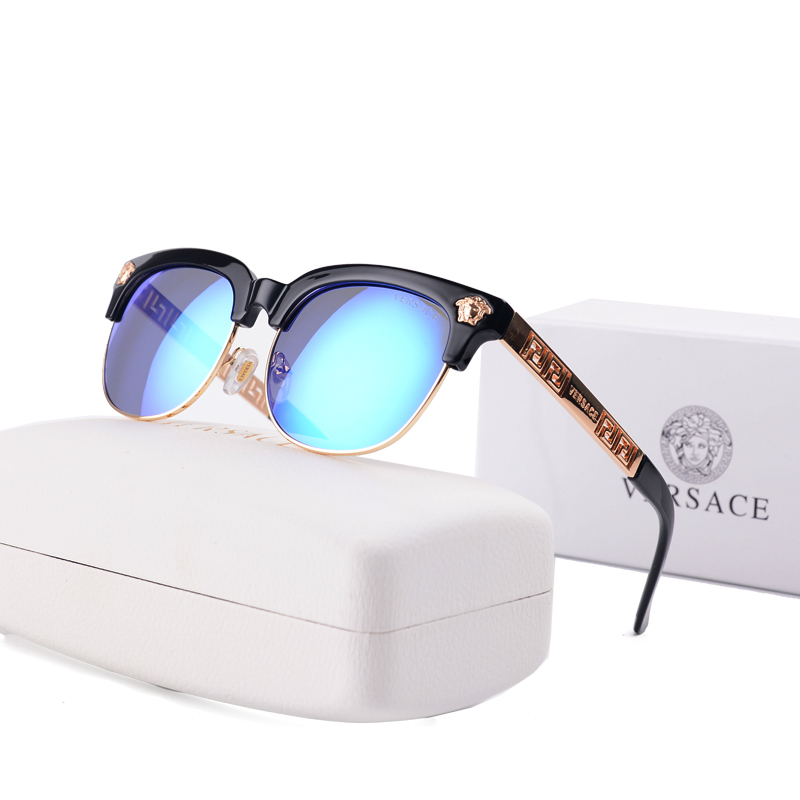 Fashion Half Frame Men s Versace Sunglasses Luxury Brand Gradient Lens Half Frame Ladies Medusa Sunglasses UV400 Shopee Malaysia