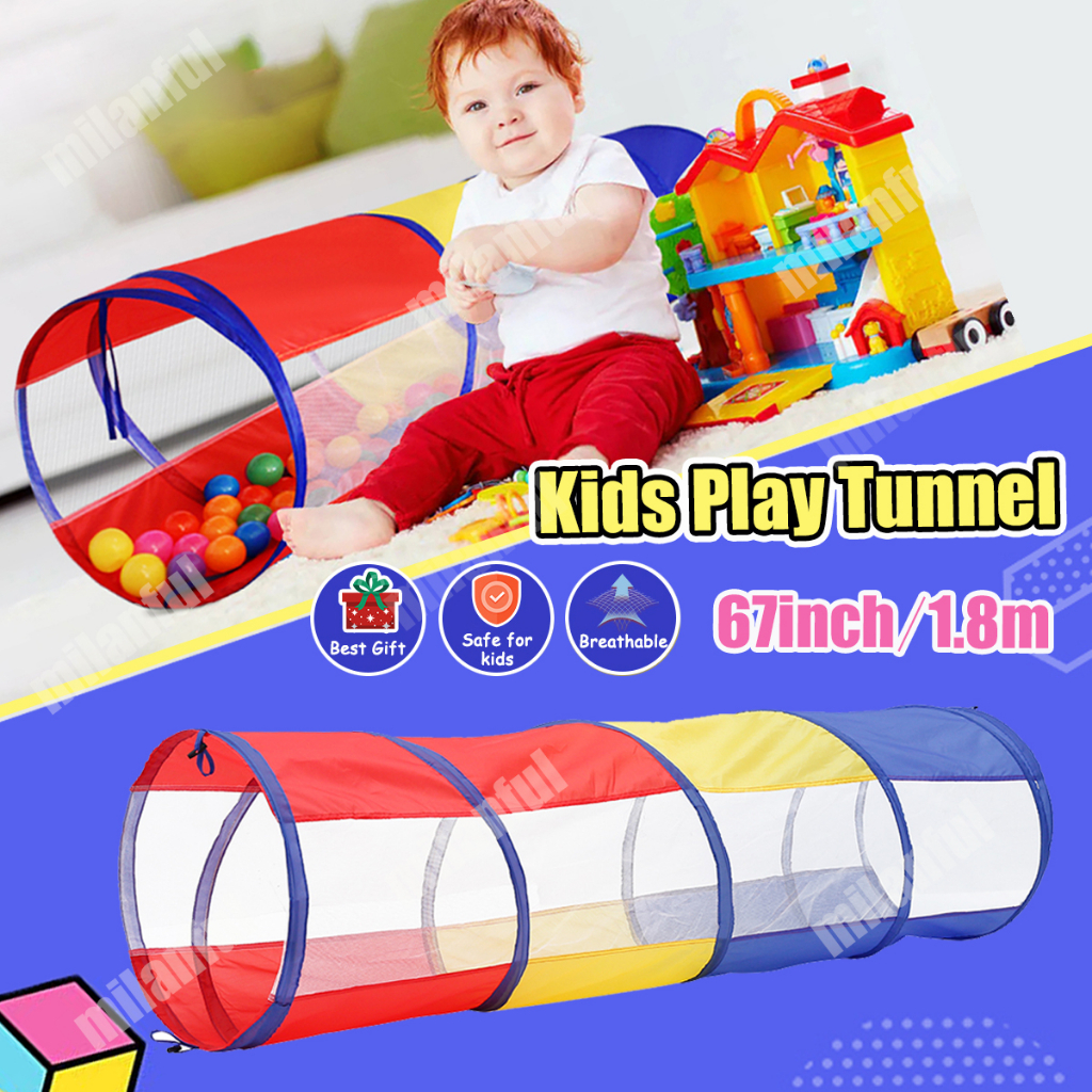 Kids Play Tunnel 180CM Kid Crawling Tunnel Crawl Through Play Tunnel