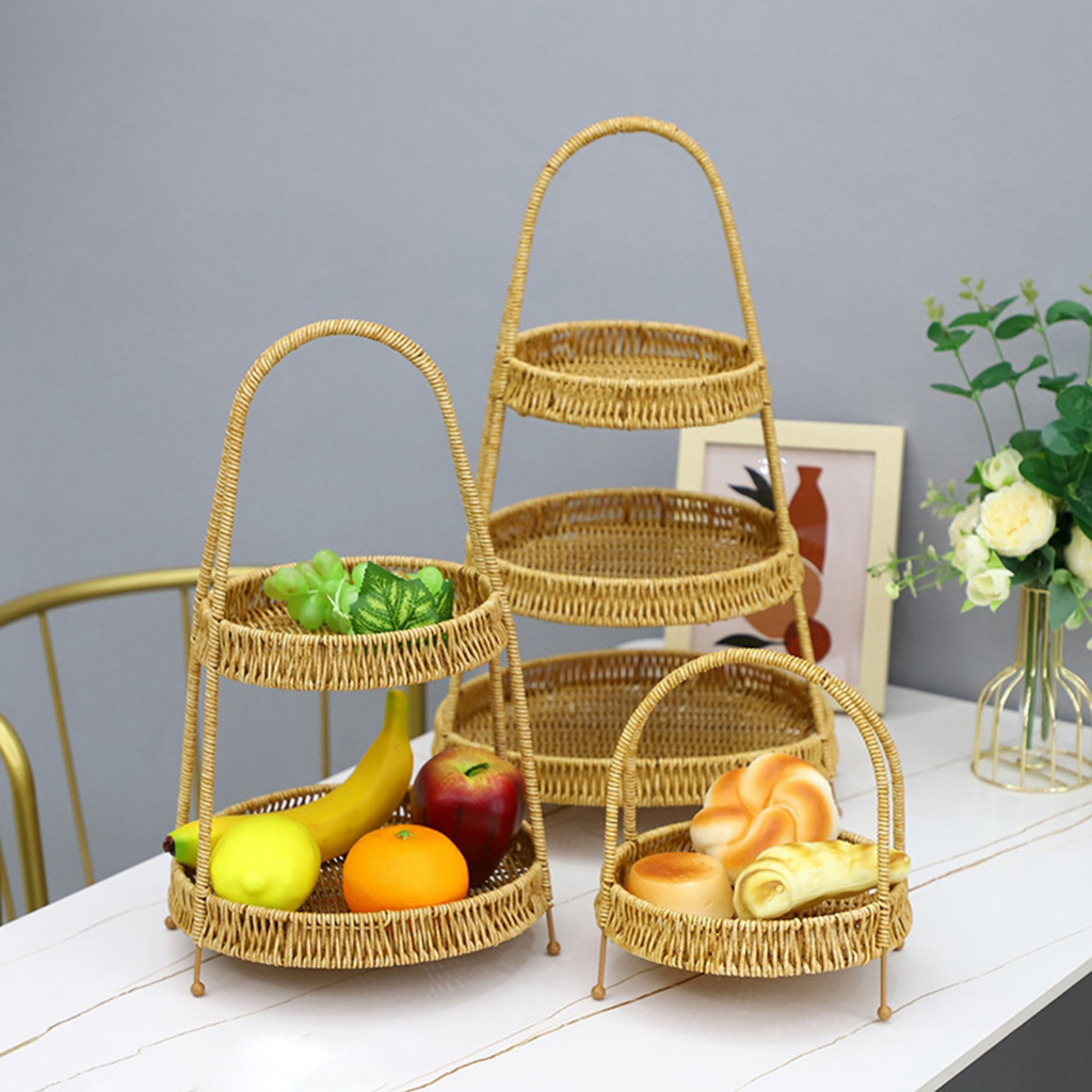[DolitybdMY] Imitation Rattan Woven Basket with Handle/ Multipurpose ...