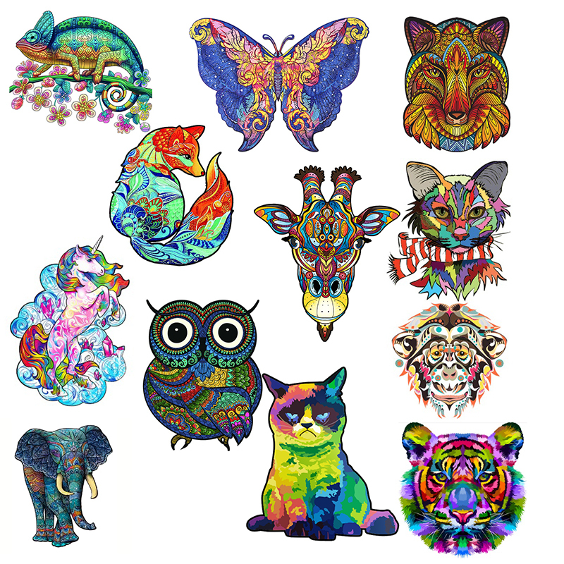 A3 A4 animal wooden jigsaw puzzle educational toys for adults | Shopee ...
