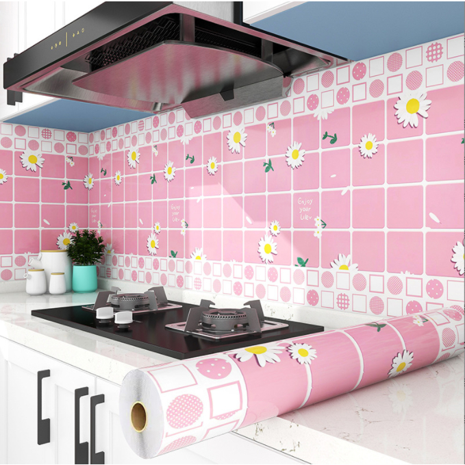 10m*60cm Kitchen Waterproof Wallpaper Dinding Dapur Self Adhesive High