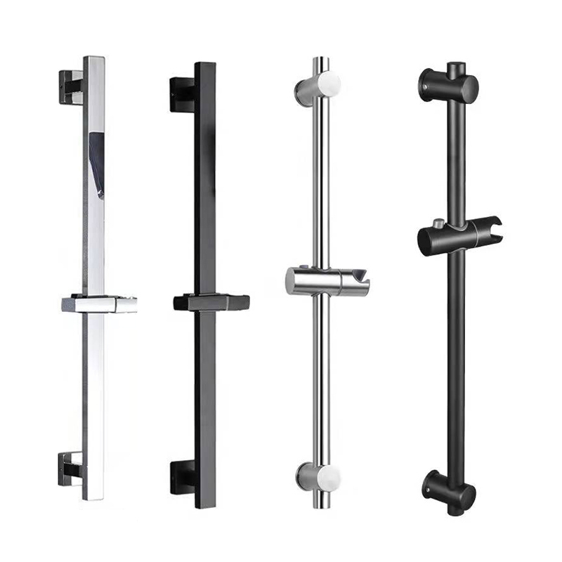 Black/Chrome/Gold Adjustable Shower Head Slide Bar with Hand Held