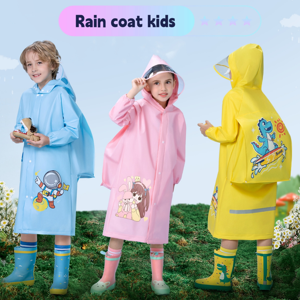 Rain coat kids children Boy girls MANSU big size motorcycle with bag