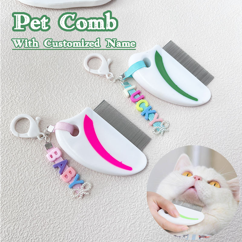 Dog Hair Comb Cat Flea Comb With Name Stainless Steel Needle Comb Cleaning Hair Protection Flea