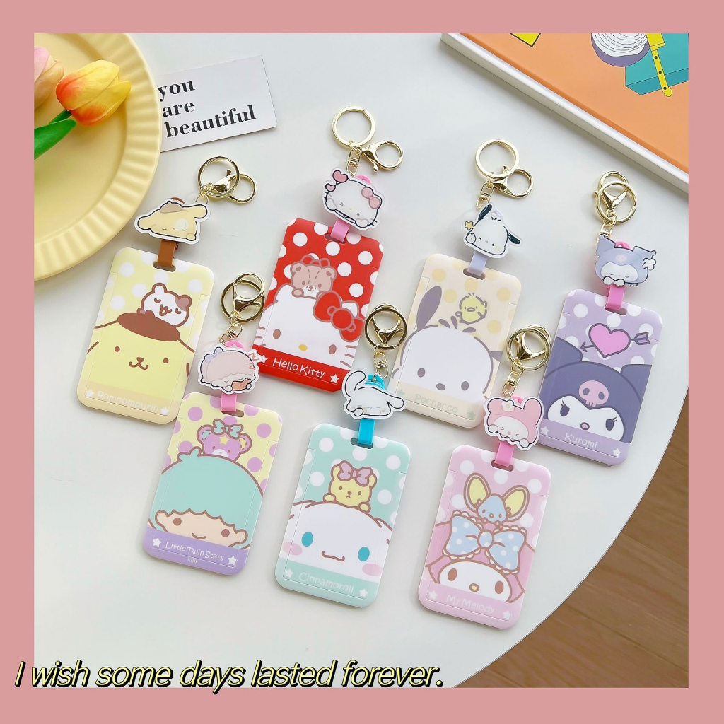 Sanrio Card Holder Kuromi Keychain Pendant Student Meal Work Id
