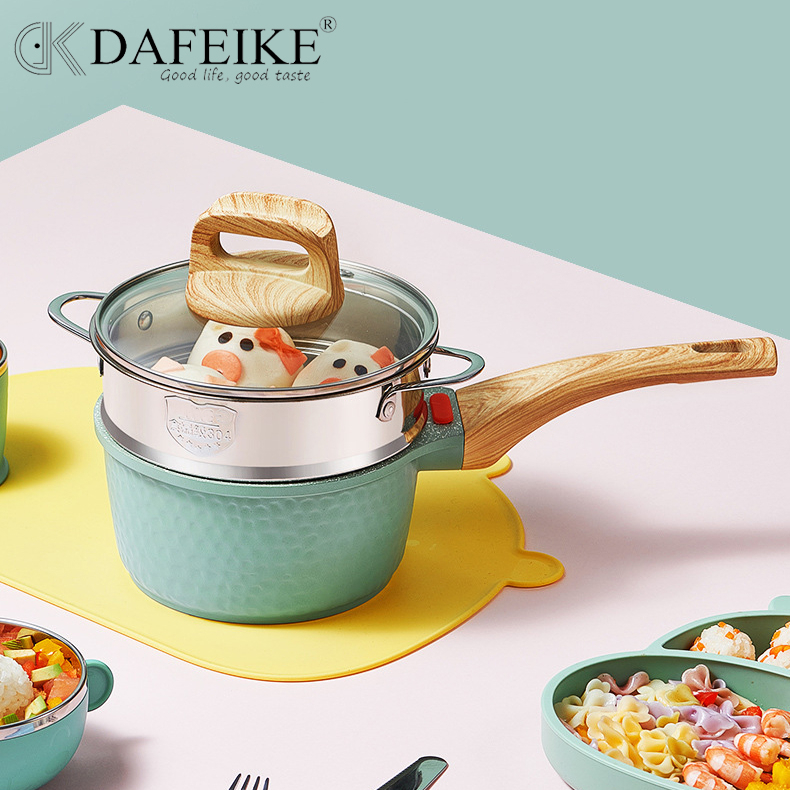 DAFEIKE Korean Non Stick Saucepan 18cm with Lid Granite Stone Sauce Pan
