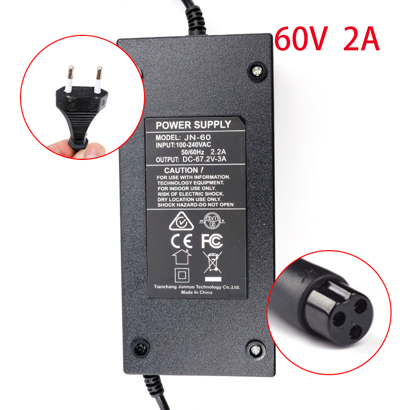 48V 2A Lithium Battery Charger Electric Bike Scooter Balance Car ...