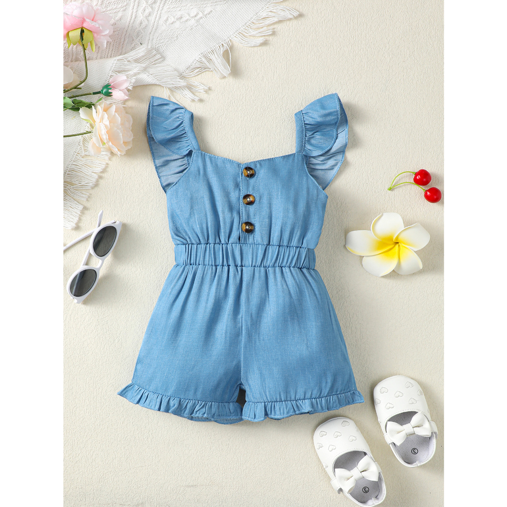 Denim jumpsuit sale for baby girl