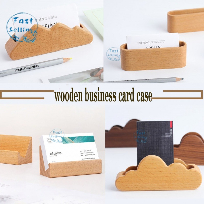 Wooden Business Card Case Name Holder a4 Table Display l-Shaped Acrylic ...