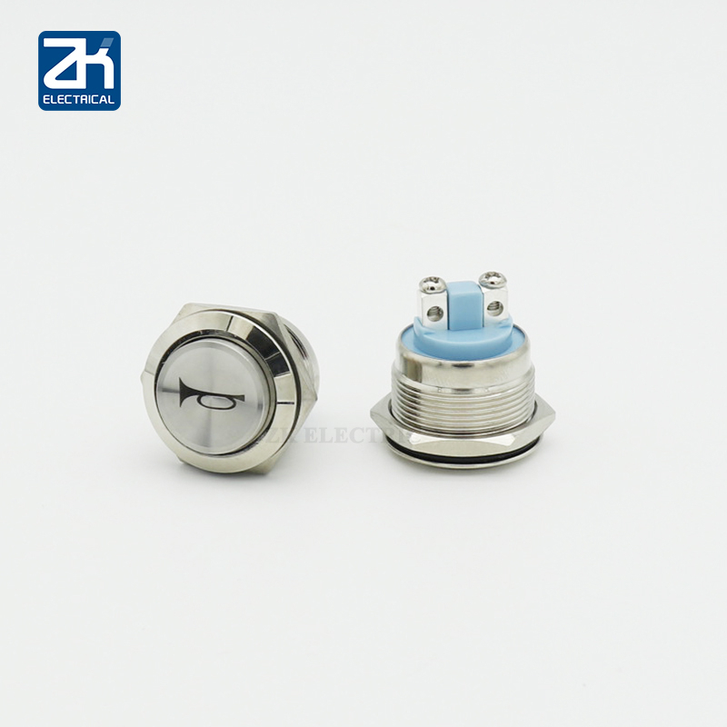 22mm Metal Button Reset Switch No light Horn Pattern High Head Flat ...