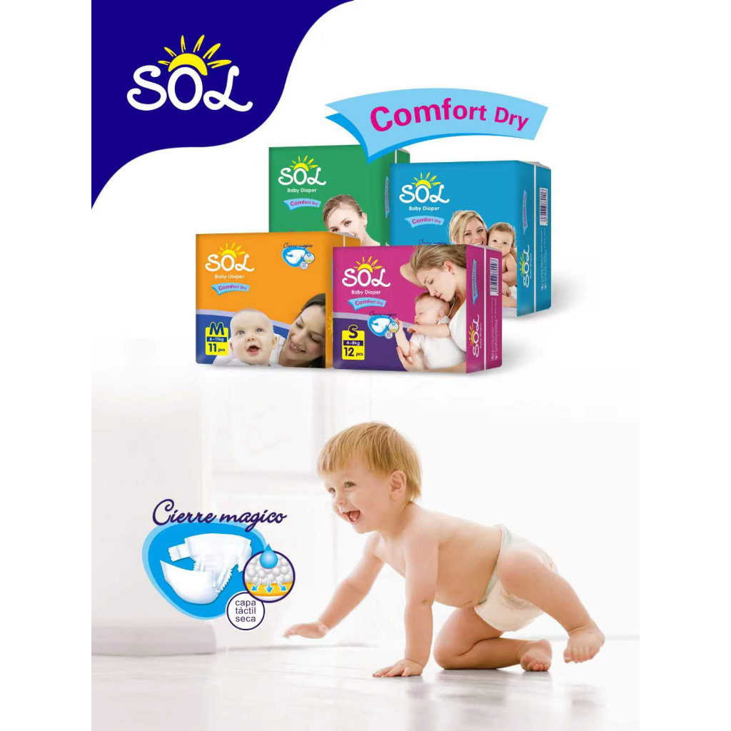 SOL Baby Diaper Tape Newborn Baby Diapers Baby Pants Disposable for