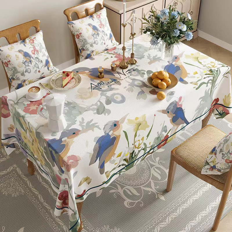 American Tablecloth Cotton Linen Waterproof Small Fresh Oval ...