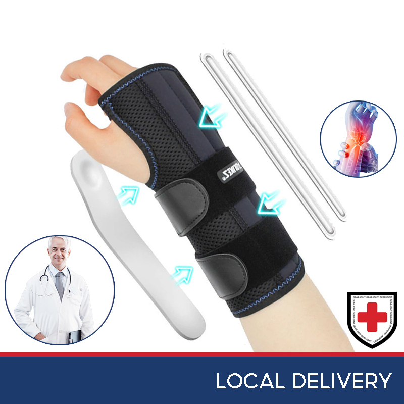 Wrist Brace with Splints for Hand Carpal Tunnel, Adjustable Day Night ...