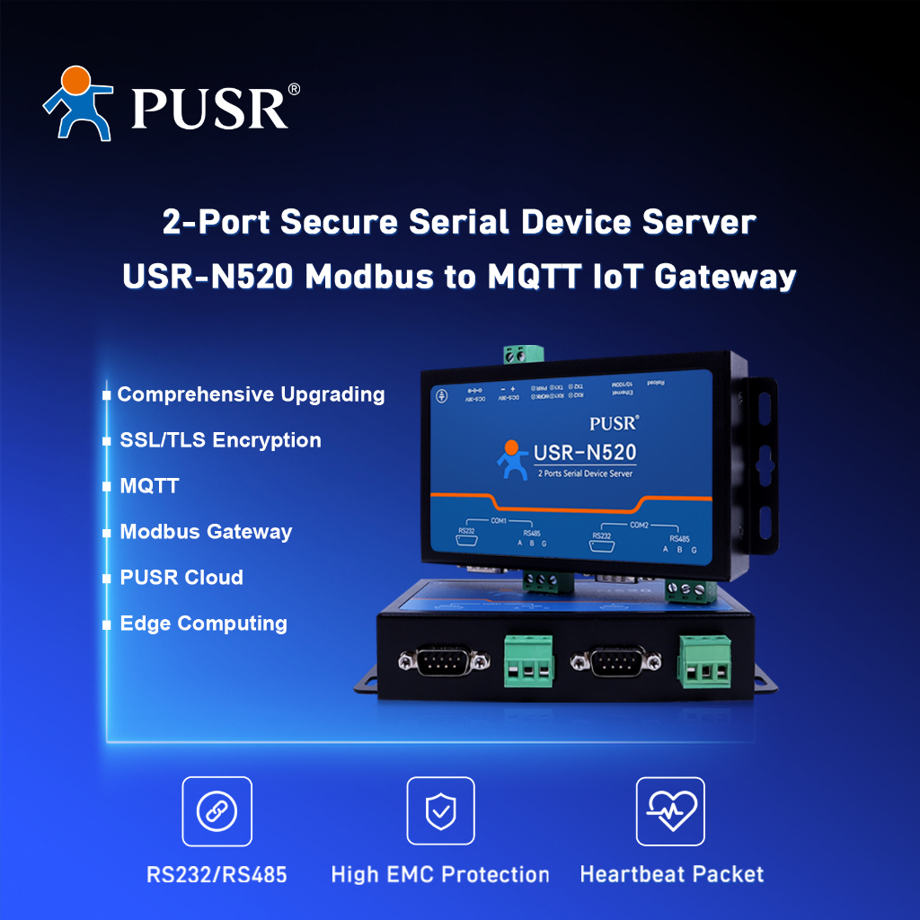 USR N520 Dual Port RS232 RS485 to tcp/ip Gateway modbus rtu Serial to