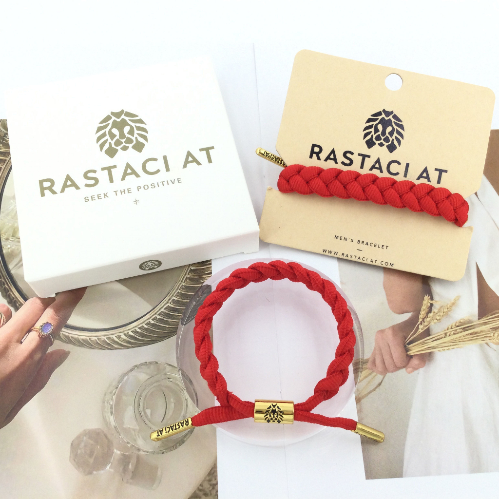 RASTAClAT Red Braided Rope Bracelet With box Engraved Classic Logo
