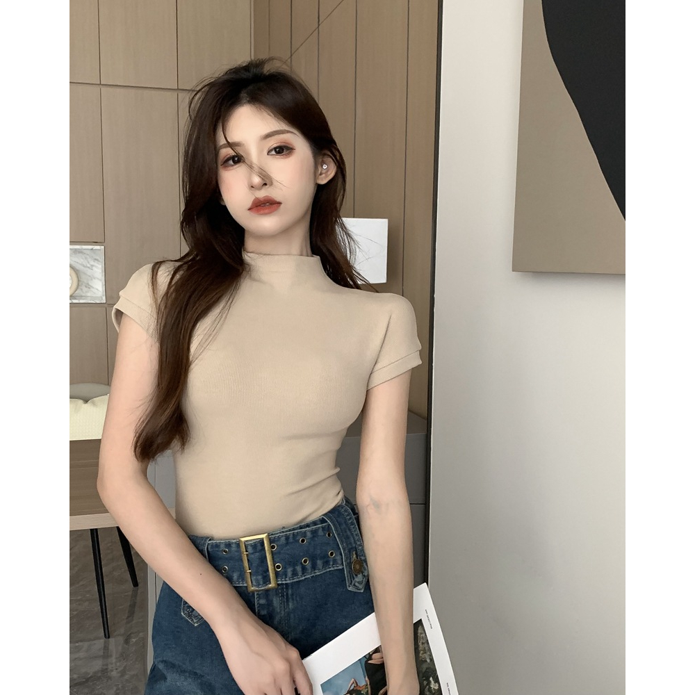 XIAOZHAINV Korean Fashion Summer Short Sleeve Unique T Shirt Half High ...
