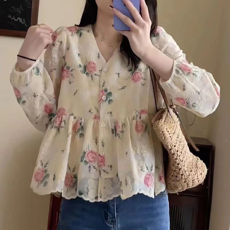 Long-sleeved Korean Blouse