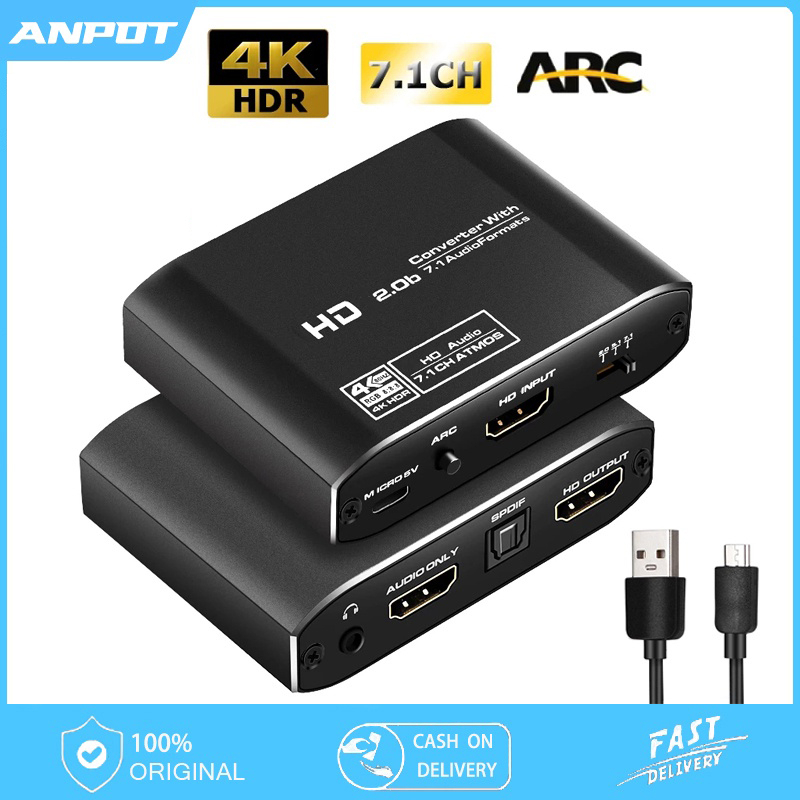 4K 60Hz HDMI2.0 ARC Audio Extractor Splitter HDMI-to Optical TOSLINK ...