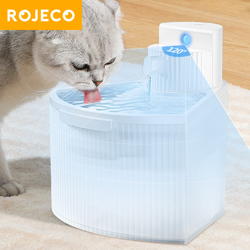 Rojeco Automatic Wireless Cat Water Fountain Battery Operated Pet