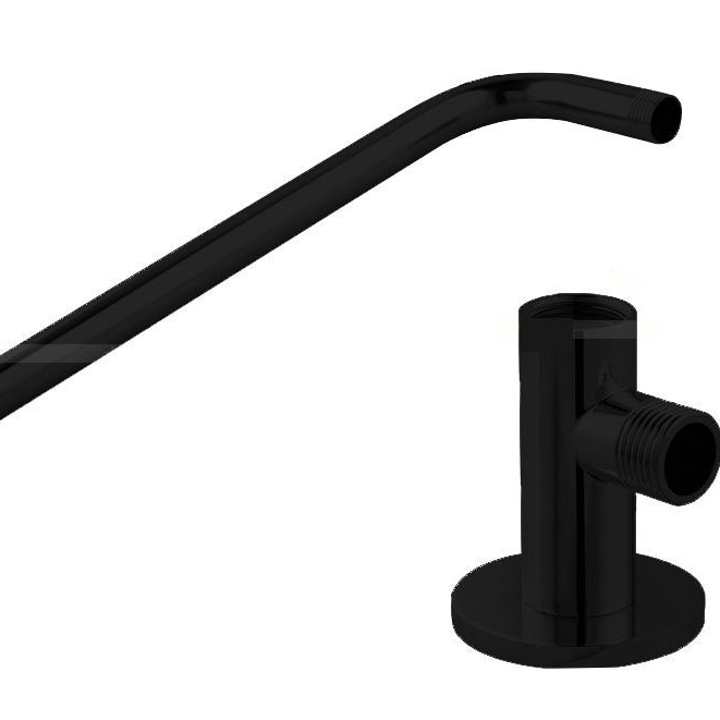 Stainless Steel Shower Extension Rod Black Head Top Sprinkler Pipe Large Concealed Surface