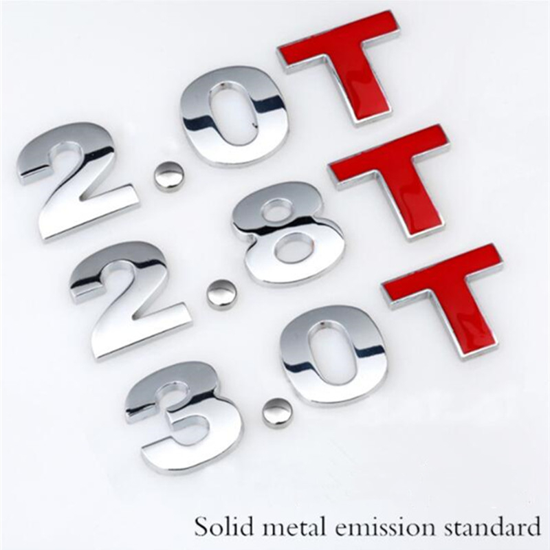 3D Sticker Car Sticker Letter Alphabet Numeric 25mm 45mm Metal Diy