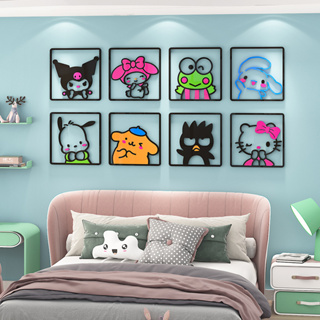 Hello Kitty 3d three-dimensional wall stickers painting cartoon children's  room girl's room bedroom layout princess room wall decoration