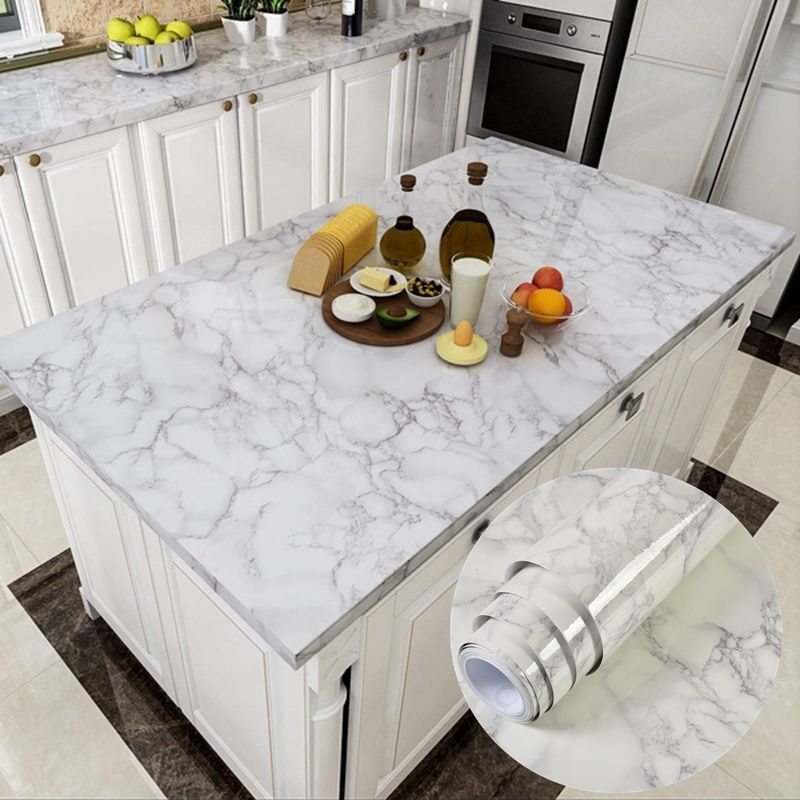 80cm Marble Vinyl Film Self Adhesive Wallpaper for Bathroom Kitchen ...