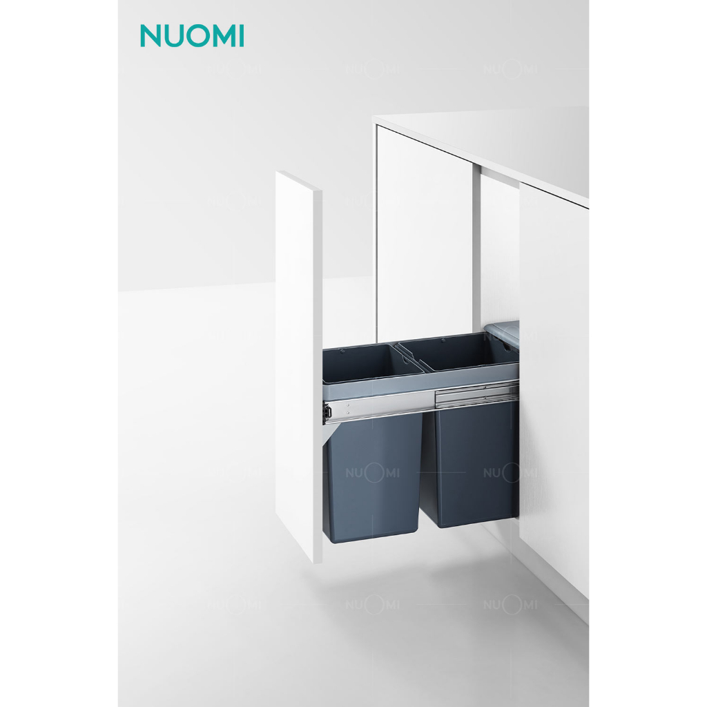 NUOMI Pull Out Trash Can Under Adjustable Slide Out Shelf for