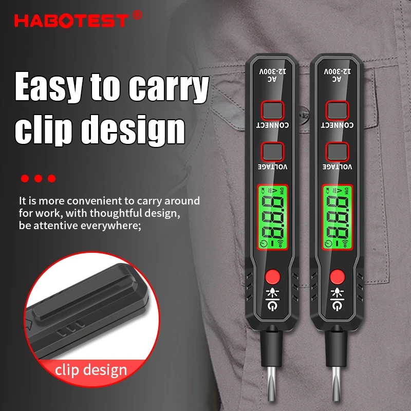 HT89 Pen AC Voltage Tester 12300V Voltage Detector Contact & Non