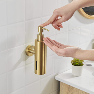 Triple Wall-Mount Shampoo and Soap Dispenser in Brushed Stainless Steel