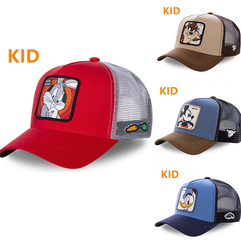 [READY STOCK] Spiderman Cartoon Character Cap for Kids Mesh Hat Donald