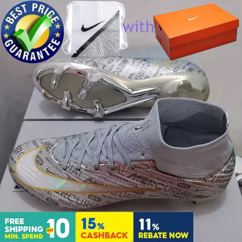 Kasut Bola Sepak Nike Mercurial 14 CR7 Vapor Elite IMPULSE PACK FG Outdoor  Men's Football Boots Unisex Soccer Cleats