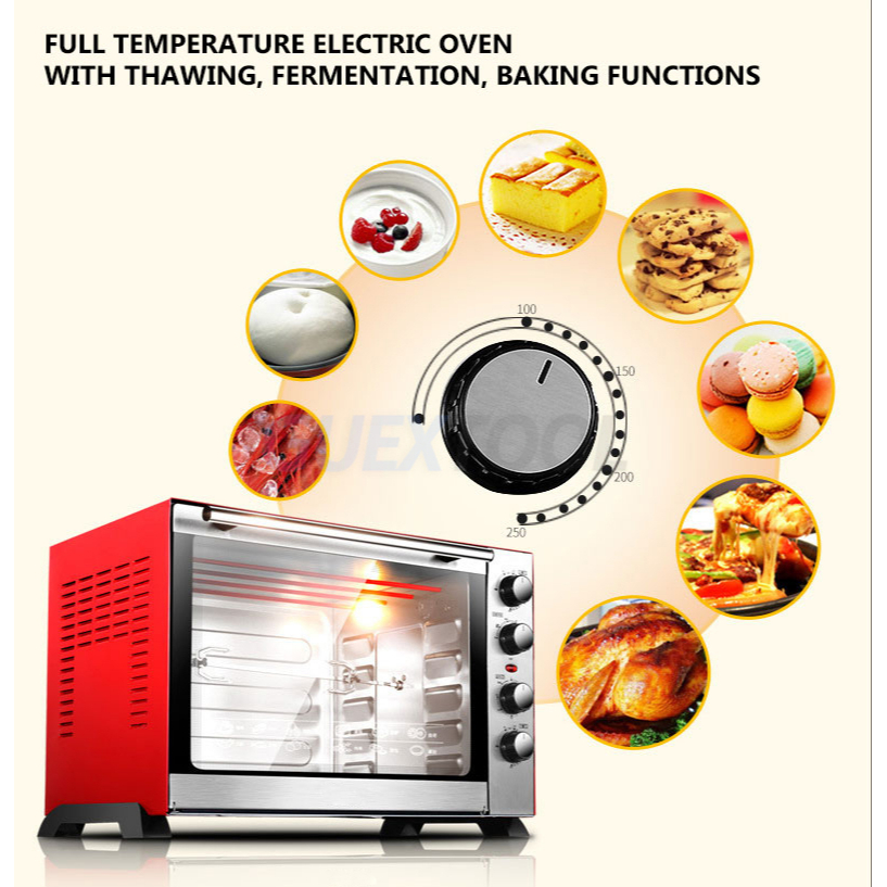 Household Mechanical Electric Oven Temperature Control Electric Oven Stainless Steel Black
