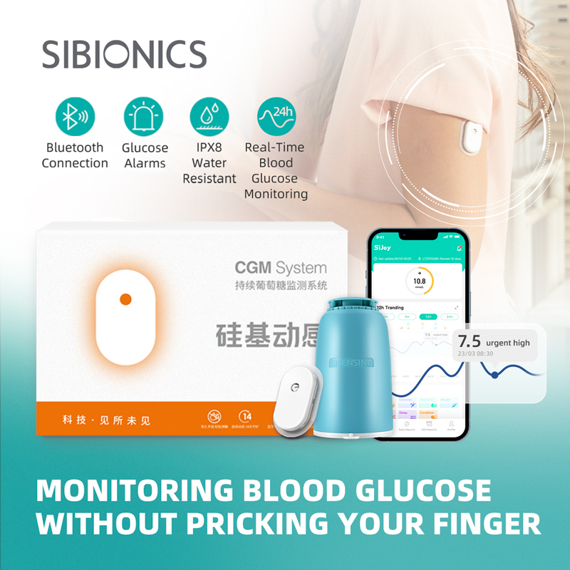 Sibionics Blood Glucose Meter 24h Real Time Digital