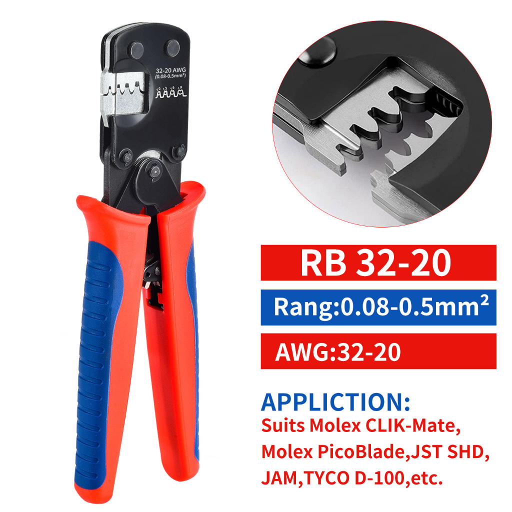 RB 32-20 JST Terminals Crimping Plier Set for Micro Connectors Crimper ...