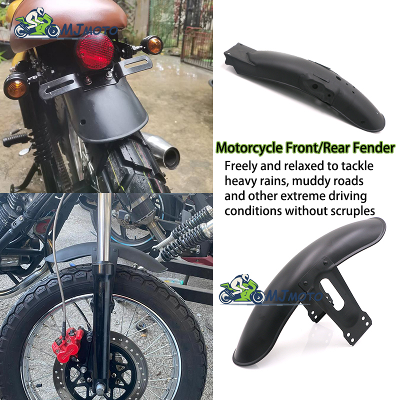 【mjmoto】universal Motorcycle Front Wheel Fender Rear Fender Retro Black