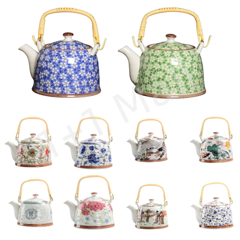 Ceramic household small fresh tea set teapot, restaurant teapot with