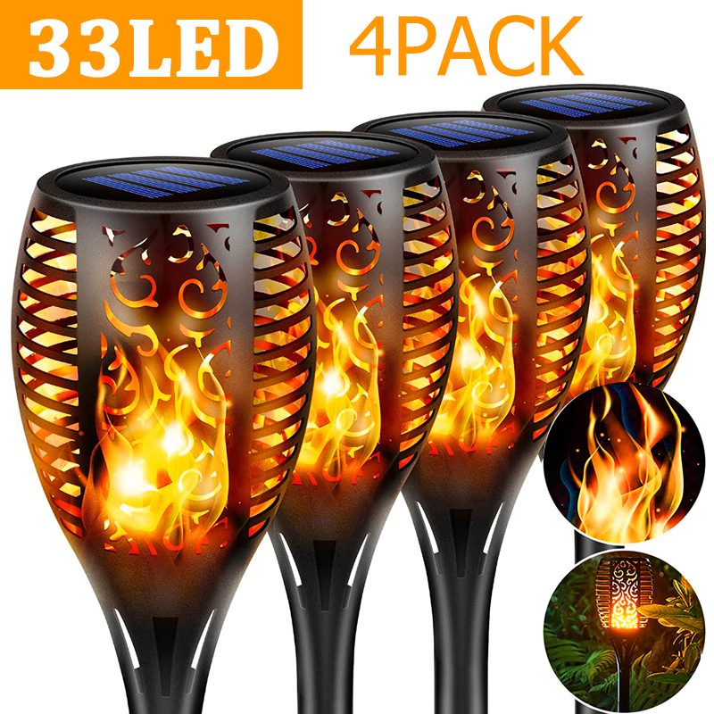33LED 4pack solar light flashlight flashlight blinking flame light